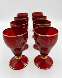 SET 8 CALICI ROSSI E ORO